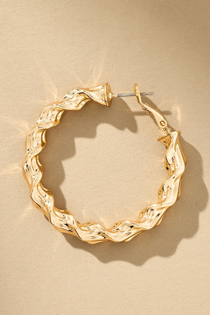 Twisted Molten Hoop Earrings