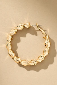 Twisted Molten Hoop Earrings