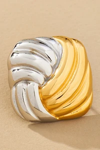 Mixed Metal Crisscross Post Earrings