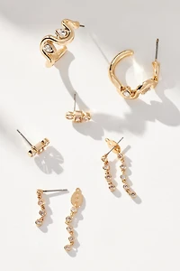 Wavy Huggie Hoop Earrings, Set of 3