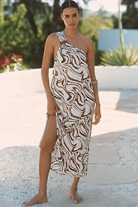 Ollari One-Shoulder Kaftan