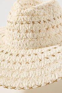 Embroidered Raffia Straw Rancher