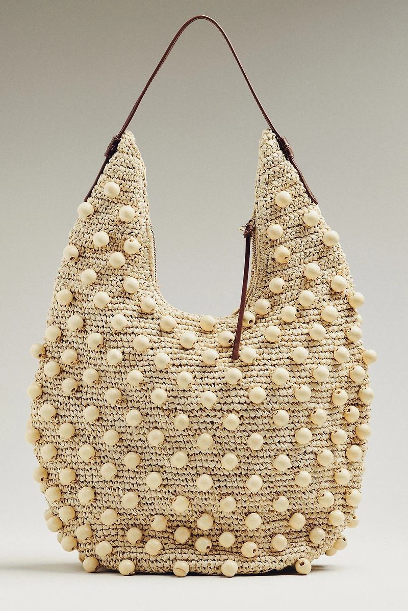 POOLSIDE Brighton Slouchy Beaded Shoulder Bag