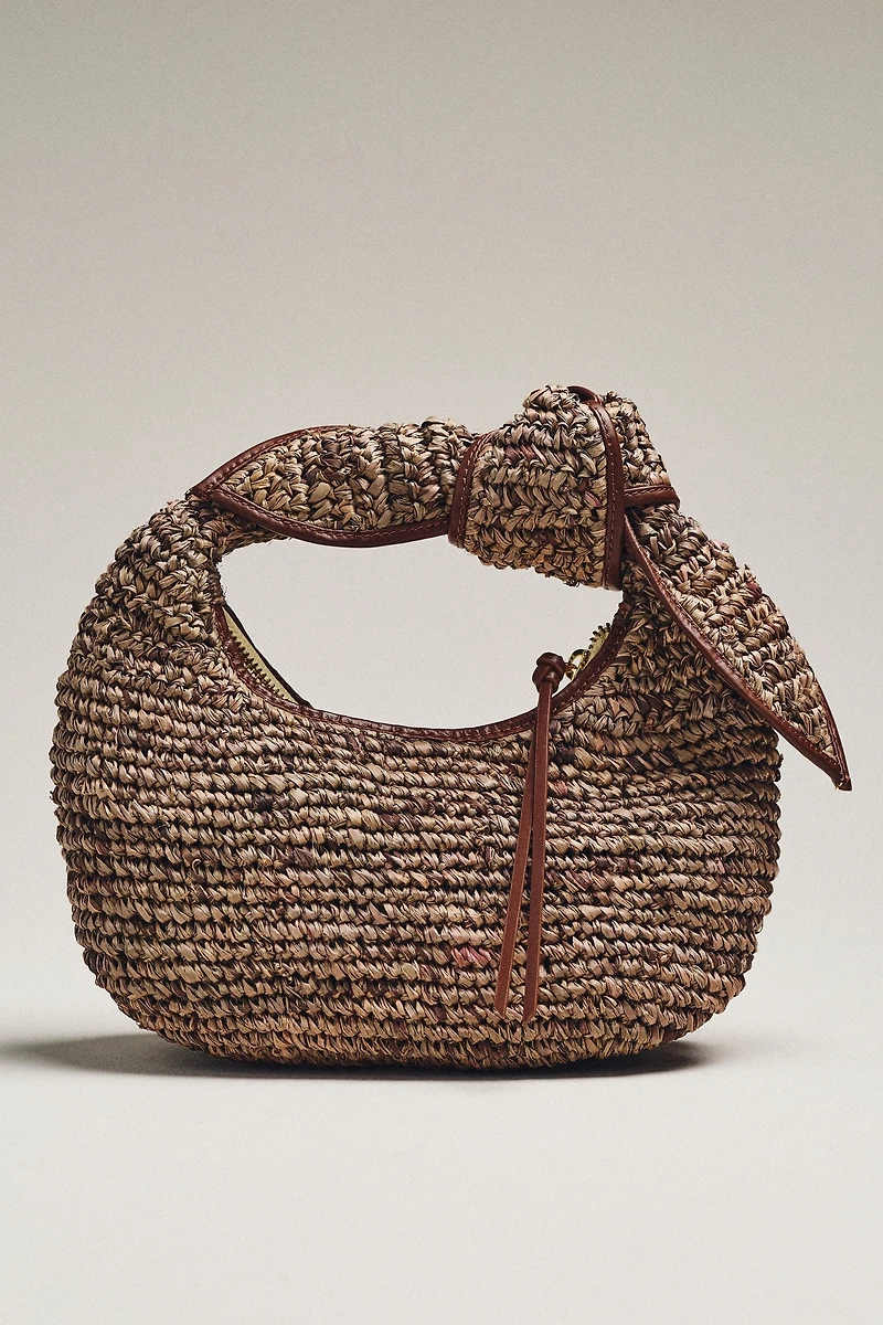 POOLSIDE The Josie Raffia Top-Handle Bag