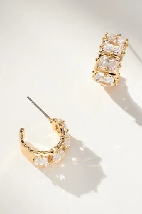 Crystal Baguette Huggie Hoop Earrings