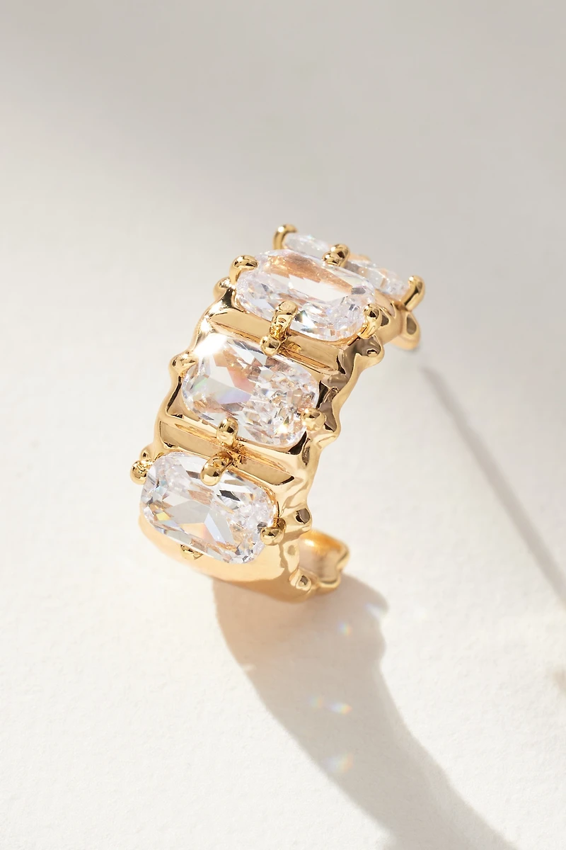 Crystal Baguette Huggie Hoop Earrings