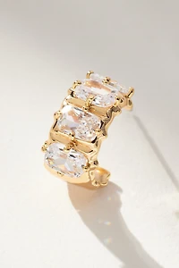 Crystal Baguette Huggie Hoop Earrings