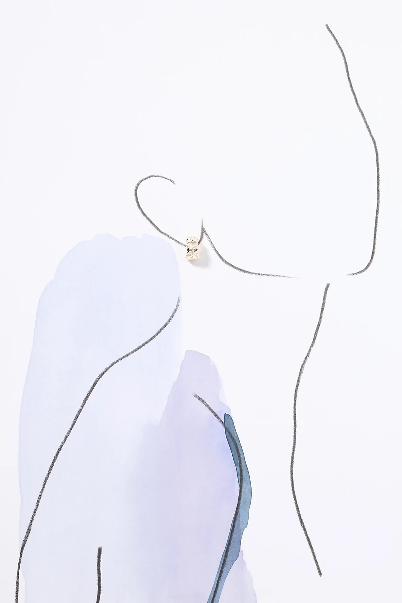 Crystal Baguette Huggie Hoop Earrings