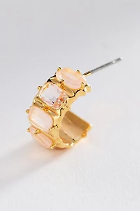 Crystal Baguette Huggie Hoop Earrings