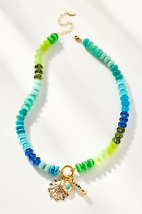 Beaded Charm Cluster Necklace