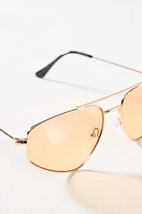 Rectangle Wire Aviator Sunglasses
