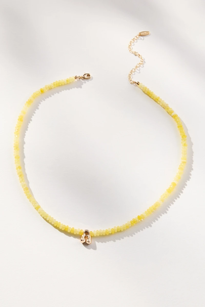 Beaded Mini Bubble Letter Monogram Necklace