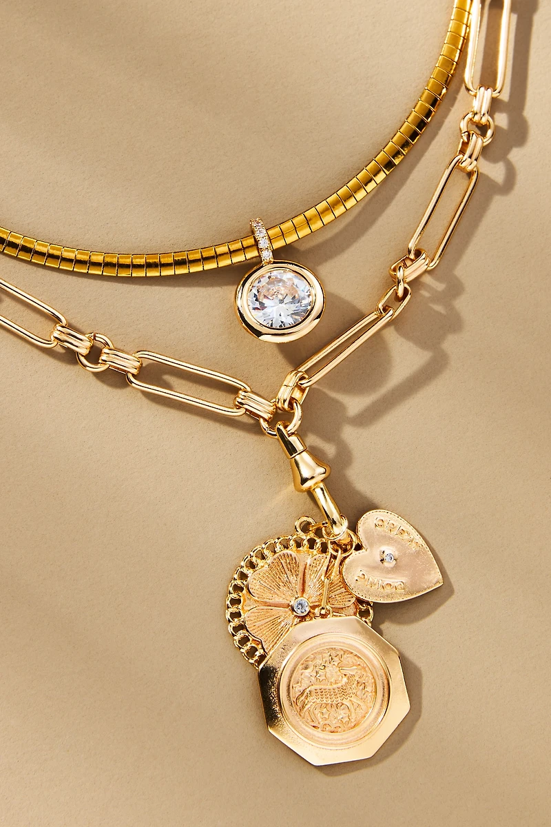 Layered Multi Charm Necklace