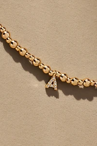 Beaded Mini Bubble Letter Monogram Necklace