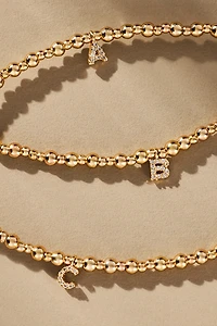 Beaded Mini Bubble Letter Monogram Necklace