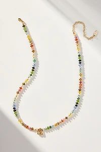 Beaded Mini Bubble Letter Monogram Necklace