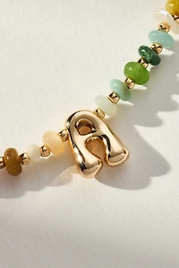 Beaded Mini Bubble Letter Monogram Necklace