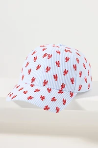 Coney Island Picnic Embroidered Seersucker Baseball Cap