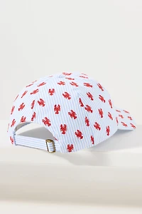 Coney Island Picnic Embroidered Seersucker Baseball Cap