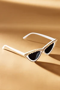 Untamed Petals Boss Babe Crystal Cat-Eye Sunglasses