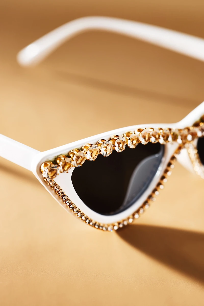 Untamed Petals Boss Babe Crystal Cat-Eye Sunglasses