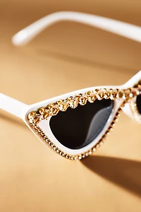 Untamed Petals Boss Babe Crystal Cat-Eye Sunglasses