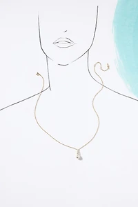 NADRI Camila Pearl & Crystal Drop Pendant Necklace