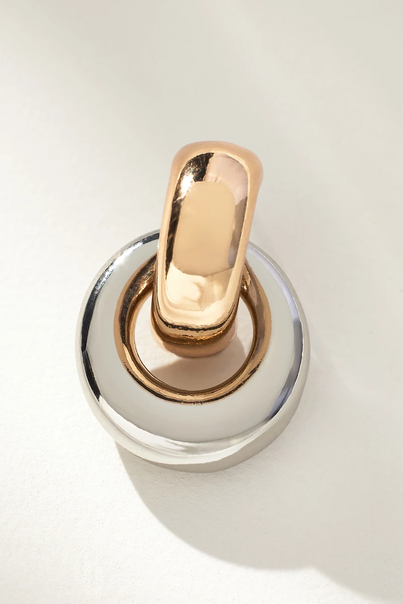 Two-Tone Mini Drop Earrings