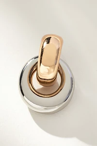 Two-Tone Mini Drop Earrings
