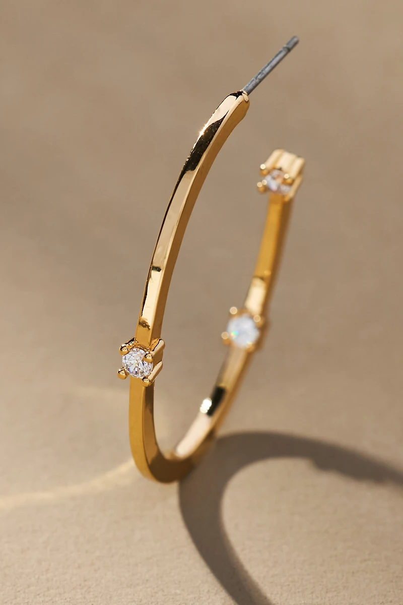 Oval Sparkle Hoop Earrings