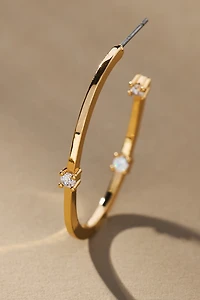 Oval Sparkle Hoop Earrings