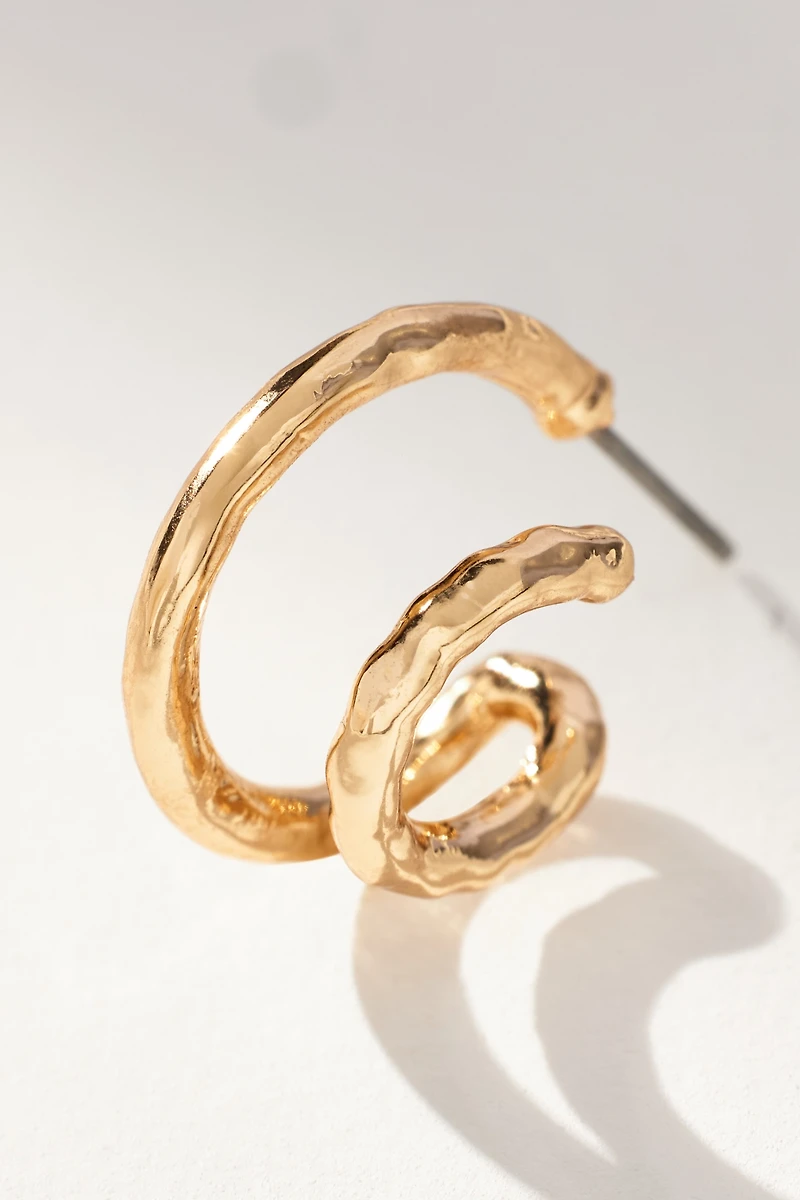 Hammered Spiral Earrings