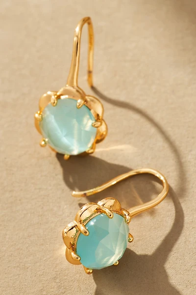 Stone Fishhook Drop Earrings