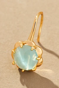 Stone Fishhook Drop Earrings