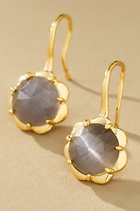 Stone Fishhook Drop Earrings