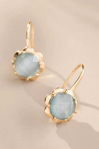 Stone Fishhook Drop Earrings