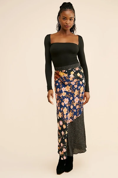 Kachel Mixed Print Slip Skirt
