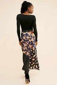 Kachel Mixed Print Slip Skirt