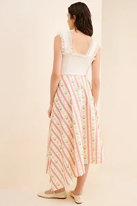 WeWoreWhat Asymmetrical Floral Midi Skirt