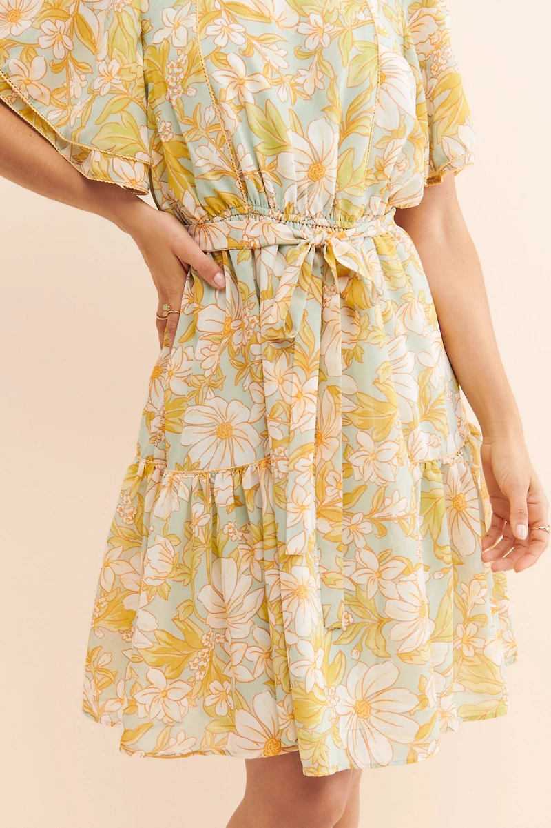 Rachel Parcell Chiffon Floral Dress