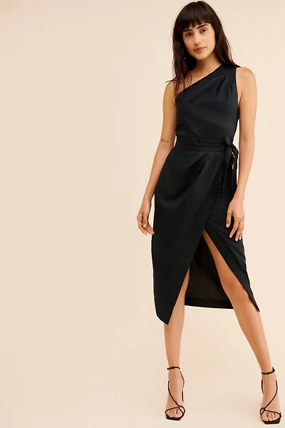 One-Shoulder Linen Dress