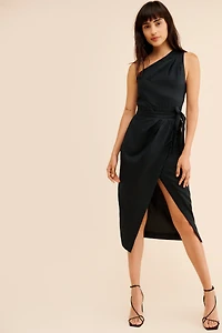One-Shoulder Linen Dress