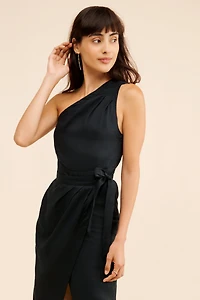 One-Shoulder Linen Dress