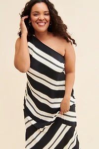 Eloquii One-Shoulder Stripe Dress