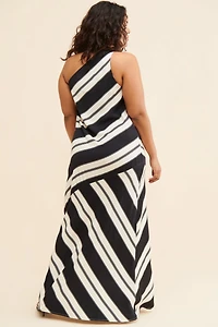 Eloquii One-Shoulder Stripe Dress