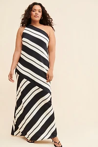 Eloquii One-Shoulder Stripe Dress