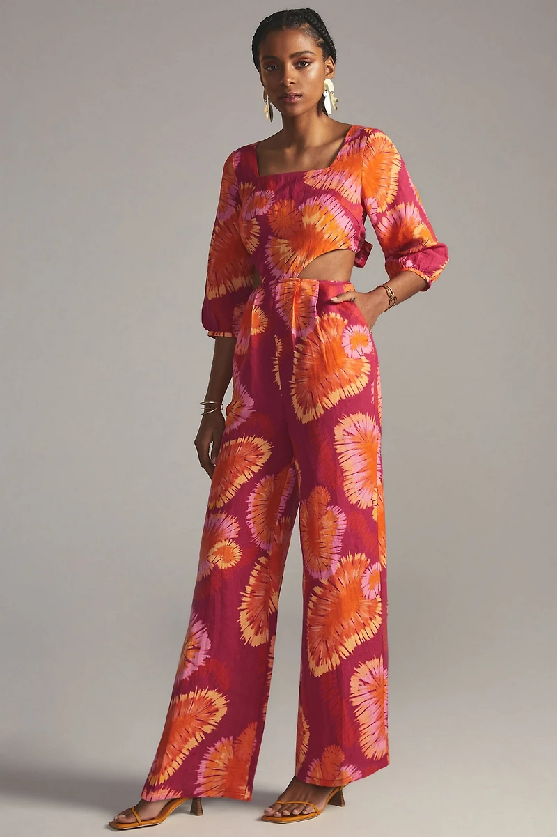 FARM Rio Tie-Back Printed Jumpsuit