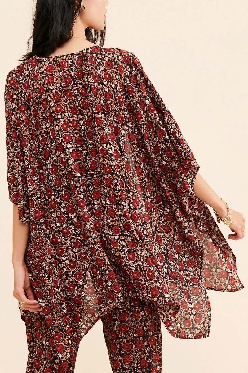 Maelu Designs Deep Floral Short Duster