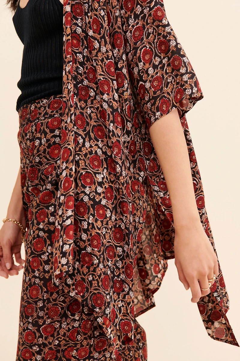 Maelu Designs Deep Floral Short Duster