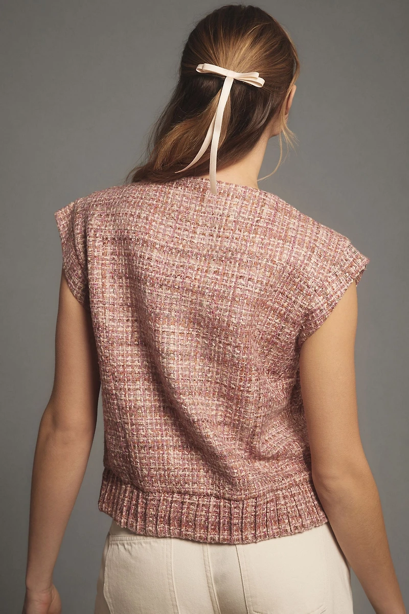 Maeve Extended Shoulder Tweed Vest